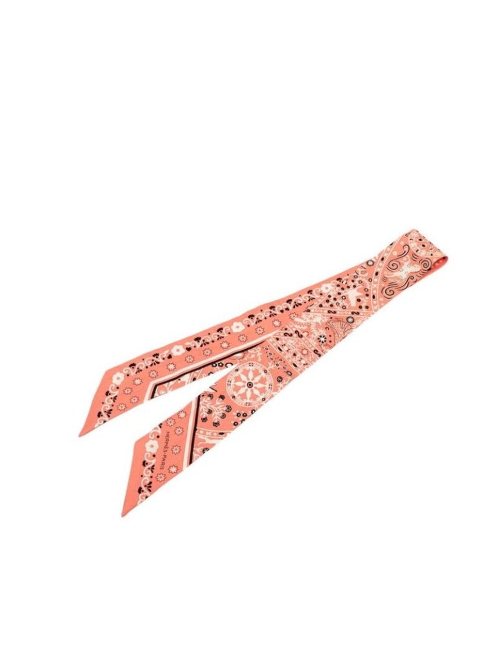 Hermes Twilly Peuple du Vent People of the Wind Scarf Pink Multicolor Silk